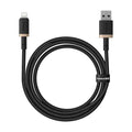 Baseus Dura Cable USB→iP 2.4A 1m Gold+Black | كابل بيسوس ديورا USB إلى آيفون 2.4 أمبير 1 متر ذهبي وأسود
