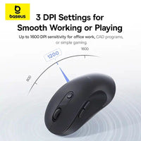 Baseus F02 Wireless Mouse Bluetooth Black - ماوس لاسلكي بيسوس F02 بلوتوث أسود