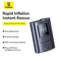 Baseus GoTrip VA1 Wired Inflator 22-Cylinder Black with Hoses + DC Cable - منفاخ سلكي بيسوس جو تريب VA1 22 سلندر أسود مع خراطيم وكيبل