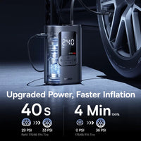 Baseus GoTrip VA1 Wired Inflator 22-Cylinder Black with Hoses + DC Cable - منفاخ سلكي بيسوس جو تريب VA1 22 سلندر أسود مع خراطيم وكيبل