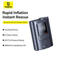 Baseus GoTrip VA1 Super Mini Wireless Inflator 19-Cylinder (Cosmic Black) - منفاخ هواء لاسلكي صغير بيسوس 19 اسطوانة