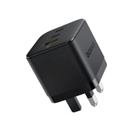 Baseus Palm Charger 2C+U 65W UK Black (With Cable C→C 100W 1m Black) | شاحن بيسوس بالم 2C+U 65 واط UK أسود