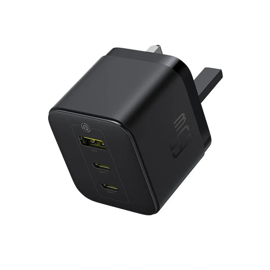 شاحن بيسوس بالم 2C+U بقوة 65W قابس بريطاني أسود | Baseus Palm Charger 2C+U 65W UK Black