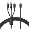 Baseus Silky 3-in-1 Cable USB-C→M+L+C 100W 1.5m Black | كابل بيسوس سيلكي 3 في 1 USB-C→M+L+C 100 واط 1.5 متر أسود
