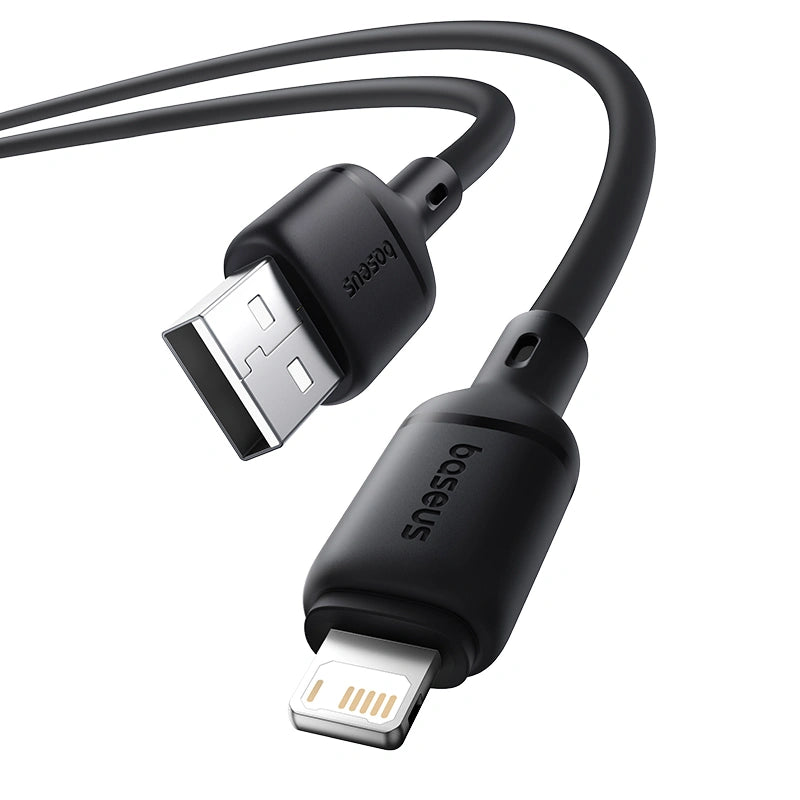 كابل Baseus Silky Cable USB إلى Lightning 2.4A 1m أسود | Baseus Silky Cable USB-iP 2.4A 1m Black