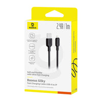 كابل Baseus Silky Cable USB إلى Lightning 2.4A 1m أسود | Baseus Silky Cable USB-iP 2.4A 1m Black