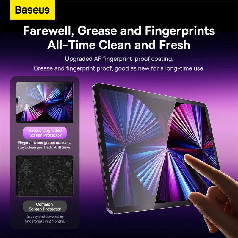 Baseus iPad Pro/Air3 10.5" / iPad 7/8/9 10.2" Crystal Series HD Tempered Glass Screen Protector - واقي شاشة زجاجي مقوى