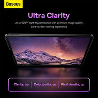 Baseus iPad Pro/Air3 10.5" / iPad 7/8/9 10.2" Crystal Series HD Tempered Glass Screen Protector - واقي شاشة زجاجي مقوى