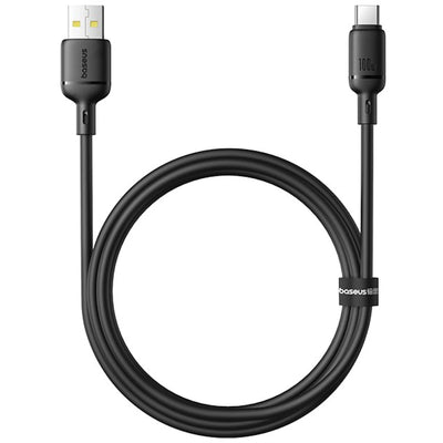 Baseus Silky Cable USB-A→C 3A 1m Black | كابل بيسوس سيلكي USB-A→C 3 أمبير 1 متر أسود