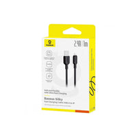 Baseus Silky Cable USB-A→C 3A 1m Black | كابل بيسوس سيلكي USB-A→C 3 أمبير 1 متر أسود