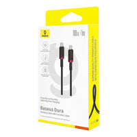 Baseus Dura Cable C-C 100W 1m Red+Black - كابل بيسوس دورا