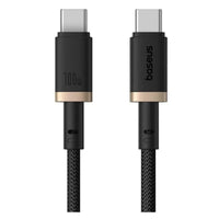 كابل Baseus Dura C إلى C 100W 1م ذهبي وأسود - Baseus Dura Cable C to C 100W 1m Gold+Black