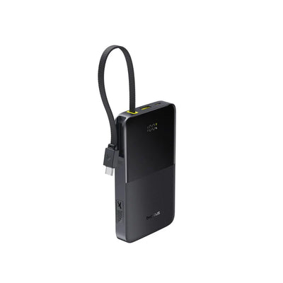 Baseus EnerFill FC51 Bipow2 Pro Power Bank 10000mAh 22.5W Black Built-in Cable - باور بانك بيسوس انرفيل FC51 بايباو 2 برو 10000 مللي أمبير 22.5 واط أسود بكيبل مدمج