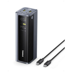 Baseus EnerGeek GP12 Power Bank 20800mAh 145W Grey - باور بانك بيسوس انرجيك 20800 رمادي مع كيبل