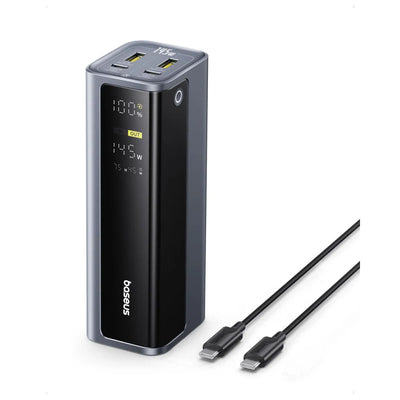 Baseus EnerGeek GP12 Power Bank 20800mAh 145W Grey - باور بانك بيسوس انرجيك 20800 رمادي مع كيبل