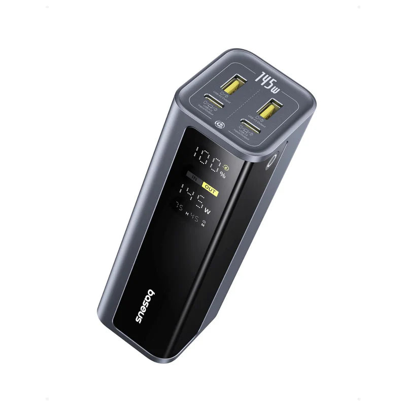 Baseus EnerGeek GP12 Power Bank 20800mAh 145W Grey - باور بانك بيسوس انرجيك 20800 رمادي مع كيبل