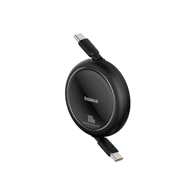Baseus Free2Draw Retractable Cable C→C 100W 1m Black | كابل بيسوس قابل للسحب C→C 100 واط 1 متر أسود