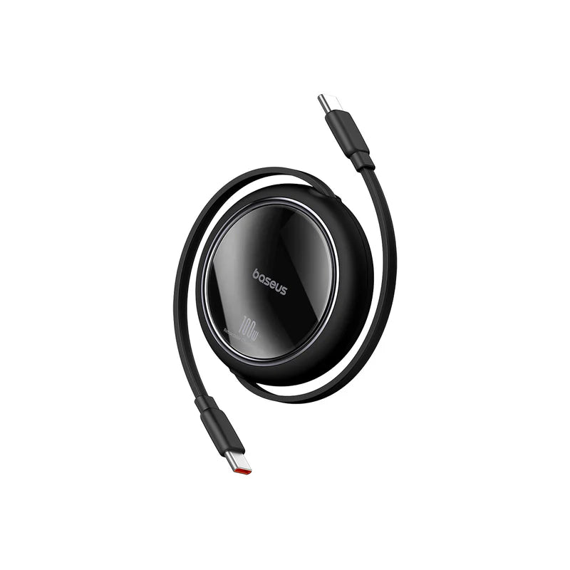 Baseus Free2Draw Retractable Cable C→C 100W 1m Black | كابل بيسوس قابل للسحب C→C 100 واط 1 متر أسود