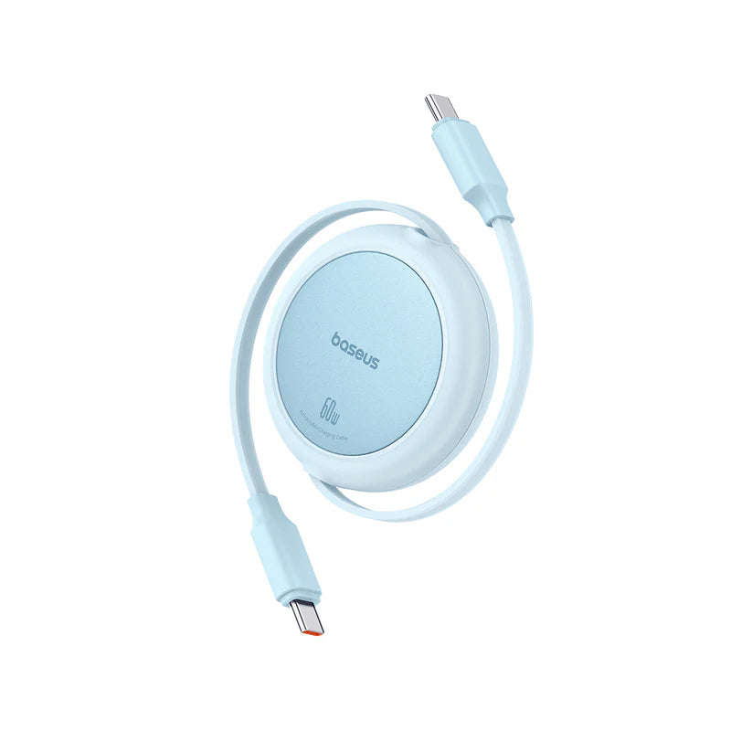 كابل Baseus Free2Pull Mini C إلى C 60W 1م أزرق - Baseus Free2Pull Mini Cable C to C 60W 1m Blue