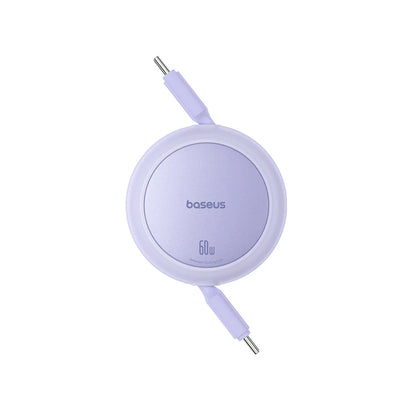 Baseus Free2Pull Mini Cable C-C 60W 1m Purple - كابل بيسوس قابل للسحب