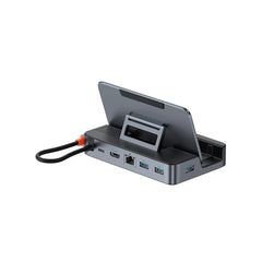 هاب Baseus GamerX بـ 6 منافذ Type-C رمادي فضائي - Baseus GamerX 6-Port Type-C HUB Space Grey