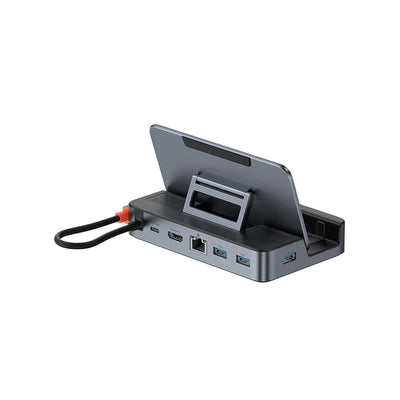 هاب Baseus GamerX بـ 6 منافذ Type-C رمادي فضائي - Baseus GamerX 6-Port Type-C HUB Space Grey