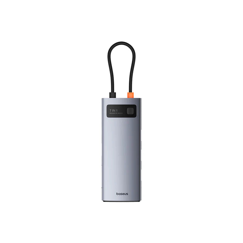 Baseus Metal Gleam 7-Port HUB Space Grey - هاب بيسوس ميتال جليم 7 منافذ رمادي