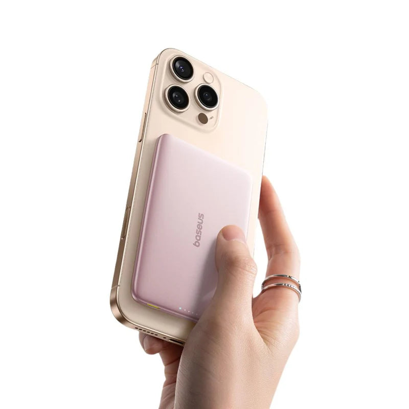 Baseus PicoGo Ultra-Slim Magnetic Power Bank 5000mAh | باور بانك بيسوس بيكو جو مغناطيسي نحيف للغاية 5000 مللي أمبير