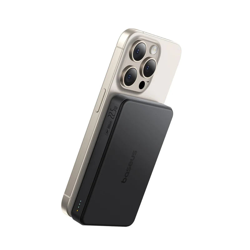 بطارية بيسوس إيربو 2 المغناطيسية Baseus Airpow II Qi2 Magnetic Power Bank 10000mAh 22.5W Black (With Cable C→C 30cm)