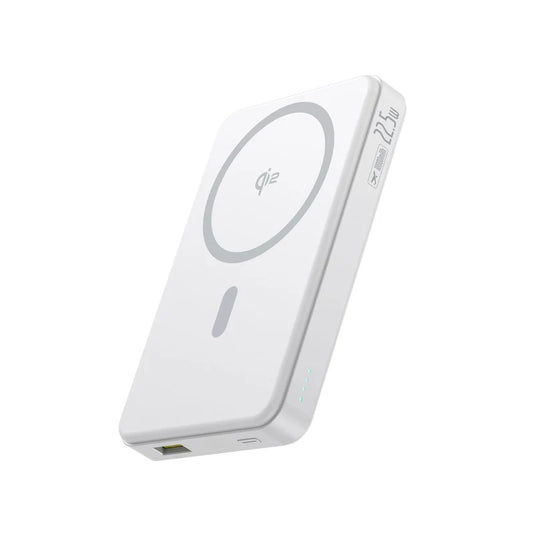 Baseus Airpow II Qi2 Magnetic Power Bank 10000mAh 22.5W White with Cable | بنك طاقة بيسوس Airpow II مغناطيسي 10000 مللي أمبير 22.5 واط أبيض مع كابل