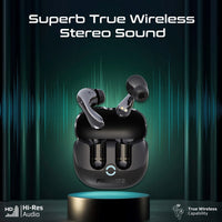 Promate Baton Hybrid ANC TWS Earbuds 500mAh Black-Case Open