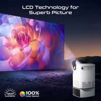 Promate Beamer-A250 projector with built-in monopod - angle view
