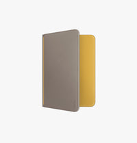UNIQ Belmont vegan leather passport holder Flint Grey Canary Yellow