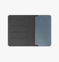 UNIQ Belmont Find My passport holder Charcoal Washed Blue - open view