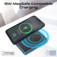 Promate Blade-10 MagSafe Aluminum Power Bank 10000mAh 15W Blue-Slim Profile