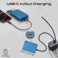 Promate Blade-10 MagSafe Aluminum Power Bank 10000mAh 15W Blue-Battery Rings