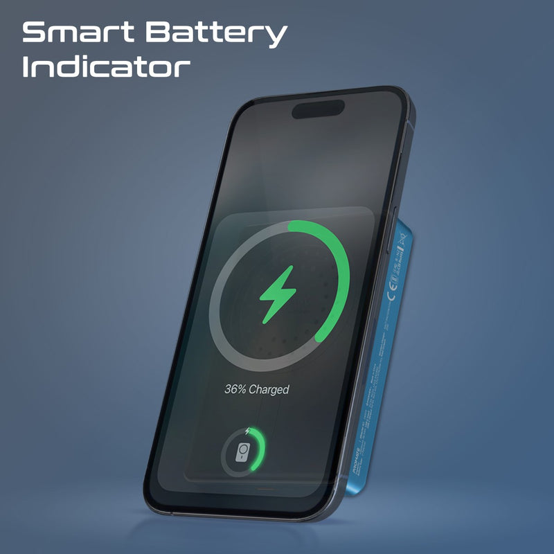 Promate Blade-10 MagSafe Aluminum Power Bank 10000mAh 15W Blue-USB-C Port