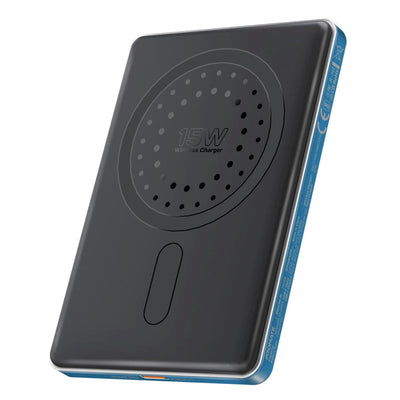 Promate Blade-5 MagSafe Aluminum Power Bank 5000mAh 9mm Slim Blue-Front