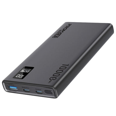 Promate Bolt-10PD Power Bank 10000mAh Dual USB-C 22.5W Black-Front