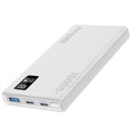 باور بانك بروميت بولت 10PD بسعة 10000 مللي ومنفذين USB-C وشاشة LCD - أبيض | Promate Bolt-10PD Compact Smart Power Bank with 20W PD Dual USB-C & 22.5W USB-A - White