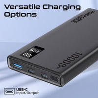 Promate Bolt-10PD Power Bank 10000mAh Dual USB-C 22.5W Black-Ports