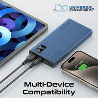 Promate Bolt-10PD Power Bank 10000mAh Dual USB-C 22.5W Blue-Charging