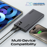 Promate Bolt-10PD Power Bank 10000mAh Dual USB-C 22.5W Black-Charging