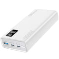 باور بانك بروميت بولت 20PD بسعة 20000 مللي ومنفذين USB-C وشاشة LCD - أبيض | Promate Bolt-20PD Compact Smart Power Bank with 20W PD Dual USB-C & 22.5W USB-A - White