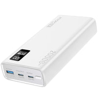 Promate Bolt-20PD Power Bank 20000mAh Dual USB-C 22.5W White-Front