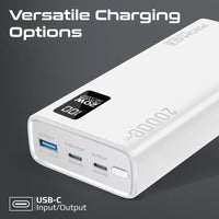 Promate Bolt-20PD Power Bank 20000mAh Dual USB-C 22.5W White-Ports