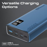 Promate Bolt-20PD Power Bank 20000mAh Dual USB-C 22.5W Blue-Ports