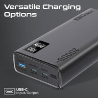Promate Bolt-20PD Power Bank 20000mAh Dual USB-C 22.5W Black-Ports