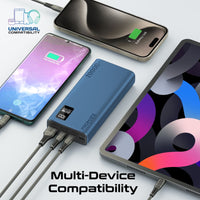 Promate Bolt-20PD Power Bank 20000mAh Dual USB-C 22.5W Blue-Charging