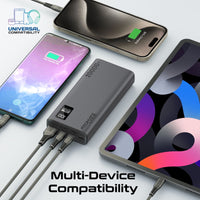 Promate Bolt-20PD Power Bank 20000mAh Dual USB-C 22.5W Black-Charging